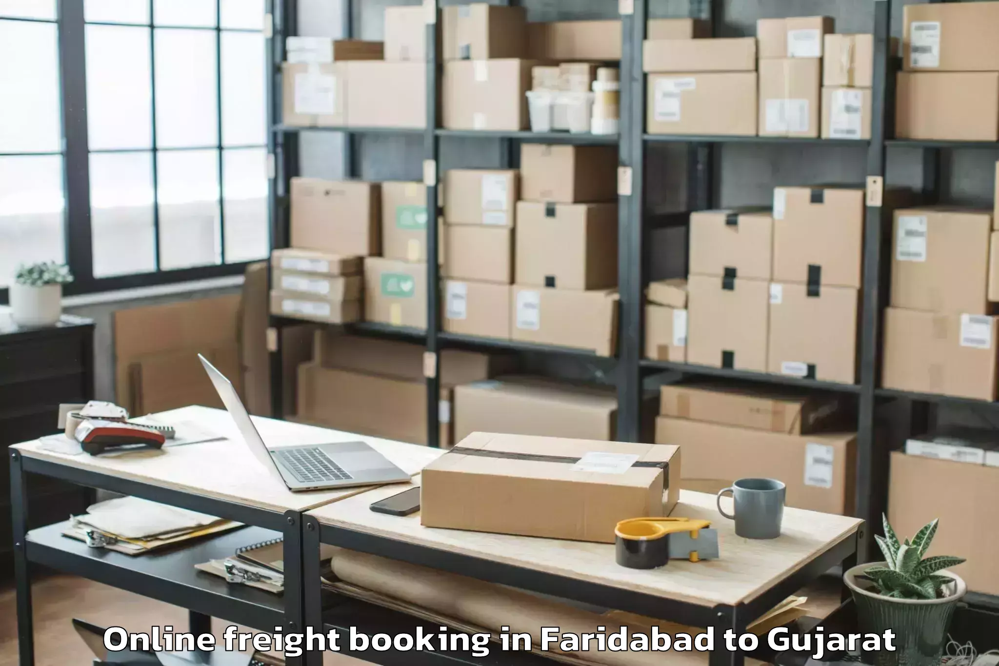 Professional Faridabad to Savli Online Freight Booking